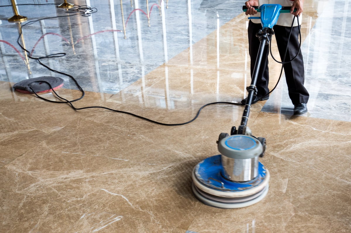 Marble floor polishing and finish correction (Long Island)